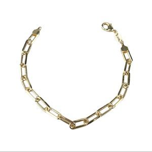 18k Gold Filled Paper Clip 7mm Bracelet